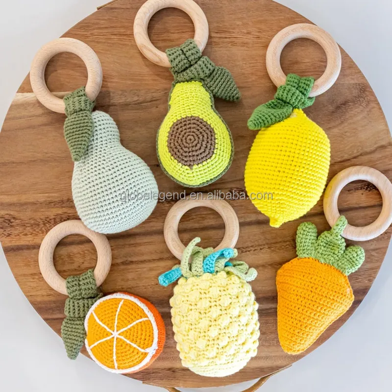 Handmade Crochet Soft Food Amigurumi Fruits And Vegetables For Baby Photo Props Custom Crochet Stuffed Toys