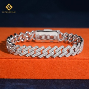 Lab Grown Diamond <b>Bracelet</b> Popular 12mm Cuban <b>Chain</b> Cuban Link <b>Chain</b> Necklace <b>Bracelet</b> <b>Men</b> Iced Out Diamond 925 - Product Image 5