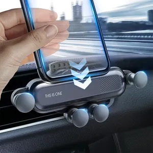 2022 Trending Zwaartekracht Telefoon Houder Met Haak Clip Auto Lock Handen Gratis Air Vent Cell Phone Car Mount