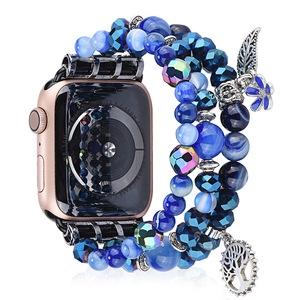 De zafiro de moda correa de reloj <span class=keywords><strong>Apple</strong></span> <span class=keywords><strong>Watch</strong></span> banda con Bling de marco de Metal de <span class=keywords><strong>38mm</strong></span> 42mm damas joyería de la muñeca de la <span class=keywords><strong>pulsera</strong></span> de la correa de - Product Image 1