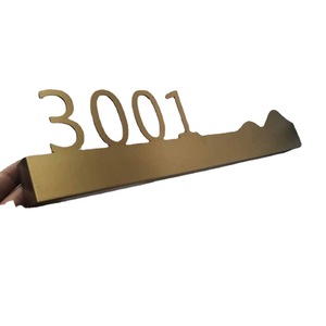 Stainless Steel Hotel Room <b>Number</b> Sign 3001 Modern Design Wall Mounting Custom Made <b>Door</b> Plate - Product Image 4