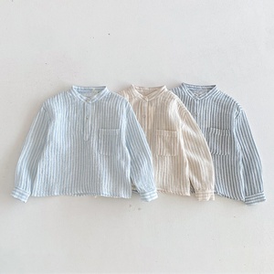 Nouvelle <span class=keywords><strong>chemise</strong></span> décontractée à manches longues rayée pour garçon, collection printemps-automne, vêtements pour bébés et enfants - Product Image 6