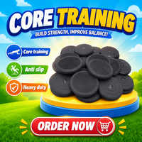 Cojín de Equilibrio Inflable Multifuncional de PVC para Yoga y Ejercicios, Superficie Negra Mate, con Bomba, 33 cm de Diámetro, 900 g