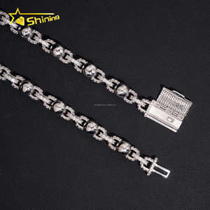 Catena a Corda Infinita con Perle di Moissanite VVS da 8mm, Stile Hip Hop, Completamente Tempestata di Pietre, Certificato GRA, Argento S925 - Product Image 6