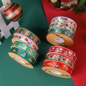 Pita Hadiah Kreatif 100% Poliester 25mm untuk Dekorasi Natal, Desain Pohon Natal Cetak Digital, Grosir Lintas Negara - Product Image 2