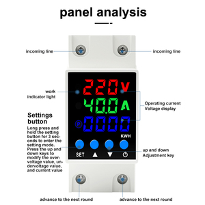 Protecteur intelligent numérique monophasé CA PN2-VAK 10 KVA contre les surtensions et les sous-tensions, à réinitialisation automatique, avec temporisation, protection contre les surcharges et les surintensités - Product Image 3