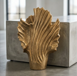 Conjunto de Esculturas Onduladas Doradas Modernas - Decoración Artística de Metal Fundido para el Hogar y Adornos para Mesa de Centro (29 CM X 37 CM) - Product Image 5