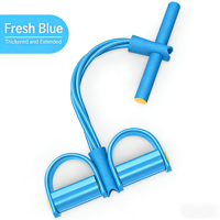 Bande de résistance élastique à 4 tubes avec pédale, corde de traction pour sit-ups, appareil de fitness pour abdominaux et entraînement complet du corps à domicile