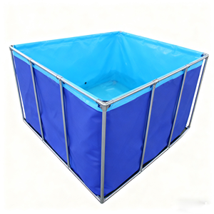 מסגרת נירוסטה pvc pvc טרפולין טנק foldable מעל הקרקע בריכת שחייה לחקלאות דגים - Product Image 1