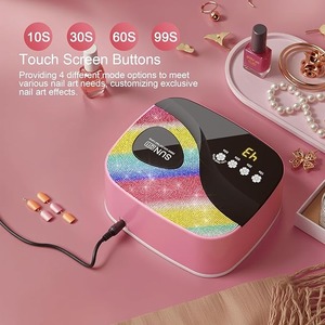 SUNX11 Rhinestone Nail <b>Lamp</b> - LED UV Gel Nail Dryer <b>with</b> Rainbow Crystal Design 3-Second Quick Dry Touch Screen, Detachable Base - Product Image 5
