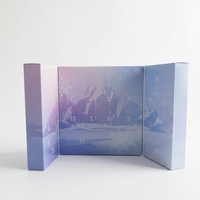 Boîte d'emballage de calendrier de l'avent personnalisée de luxe, vide, imprimée sur mesure, 24 jours, pour événement festif
