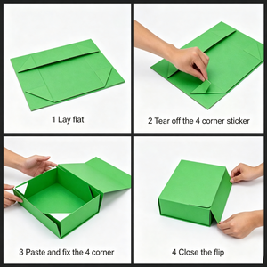Boîtes rigides, impression quadricolore, logo personnalisé pour boîte cadeau, vente en gros, poignée, fermeture magnétique, carton ondulé kraft - Product Image 3