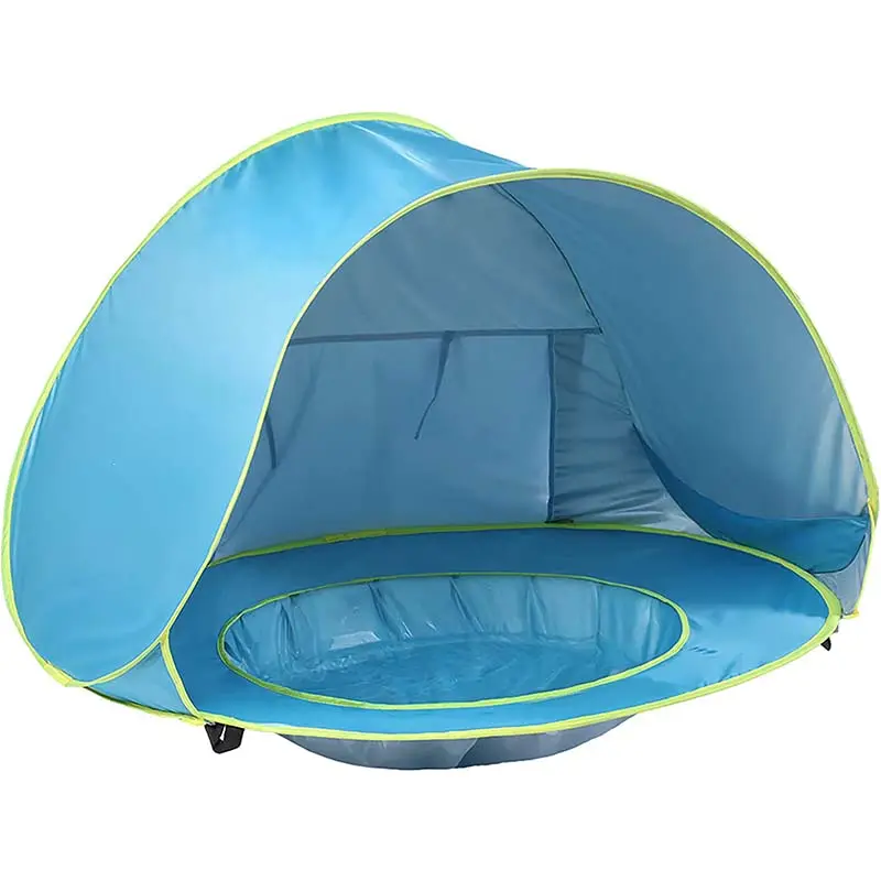 Tenda da spiaggia per bambini tenda da sole portatile con protezione UV per piscina Pop-Up per tenda da spiaggia per bambini con piscina