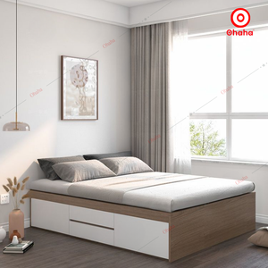 Cadre de lit en bois de style boîte au design moderne Surface résistante aux rayures Cadre de lit de type boîte avec surface lisse anti-rayures - Product Image 2