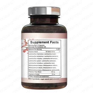 Cápsulas probióticas para mujeres personalizadas OEM 90 mil millones de CFUS mejora la salud del medio ambiente intestinal Extracto de arándano D-manosa 120 tapas - Product Image 3