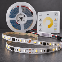 Умная Wi-Fi Bluetooth CCT LED лента с пультом управления 24В 2835 SPI IC 3-в-1 с эффектом бегущей воды, диммируемая, 2700K-6500K, IP20