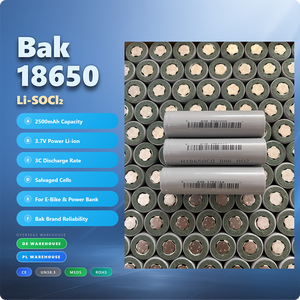 Batería de Estado Sólido Bak 18650 de 2500 mAh y 3,7 V, Descarga 3C, Celda de Energía de 800 Ciclos para Bicicleta Eléctrica, Banco de Energía, Linterna, Dispositivos de Alto Consumo - Product Image 1