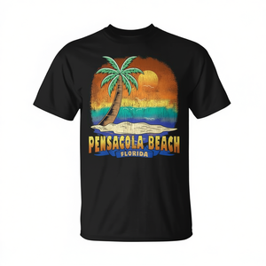 T-shirt souvenir vintage effetto invecchiato di Pensacola Beach Florida - Product Image 2