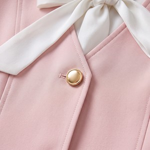 Damen Kragenloses Anzug-Set <span class=keywords><strong>Blazer</strong></span> und Midirock 3 Farben Goldknöpfe Übergröße S-5XL Büro-Arbeitskleidung Business-Outfit Großhandel - Product Image 4