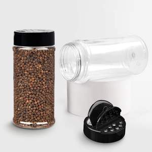 Envase Cilíndrico Transparente para Condimento de Sal Marina de Grado Alimenticio con Tapa de Rosca Negra Tipo Mariposa de 350 ml, Logotipo Personalizado - Product Image 6