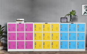 Casier de rangement en métal pour salle de sport, 6 ou 15 portes, <span class=keywords><strong>armoire</strong></span> à vêtements en métal, prix abordable, pour personnel scolaire - Product Image 5