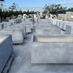 Jardinières et pots rectangulaires en GRC de grande taille personnalisés pour la décoration extérieure, grands pots à fleurs en fibre-ciment robustes - Product Image 5