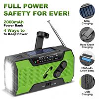 Nieuw ontwerp AM/FM/NOAA Weerradio 3 LED zaklamp handkruk noodtelefoon zonne-energie/USB oplaadbare wekker powerbank speaker