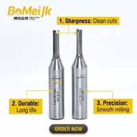 BoMeiJK TCT Fraise droite à 2 dents en carbure de tungstène pour le travail du bois ODM/OEM Angle de hélice 45° pour usinage CNC