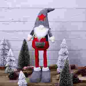 Petits gnomes de Noël faits à la main, style nordique, figurines en peluche sans visage, couple extensible |   Fenêtre de vacances scandinave - Product Image 3
