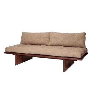 Sofá de Madera Maciza Estilo Wabi Sabi, Diseño Minimalista, Tapizado, Forma Recta, para Sala de Estar, Apartamento Pequeño, Cafetería, Casa de Huéspedes - Product Image 5