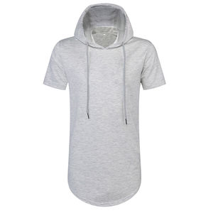 Camiseta informal de manga corta de verano para hombre, cómoda, transpirable, estilo con capucha, de gran tamaño y ajuste holgado, hecha de poliéster/algodón - Product Image 1