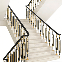 Luxuriöses Design Hochwertige Innendekoration Aluminiumlegierung Treppengeländer Metall-Treppengeländer für Innen-Villen-Treppen