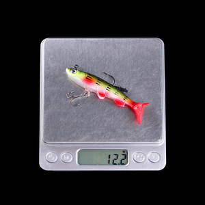 12 Stück Set HENGJIA Großhandel 8cm 14g Bleikopf Fisch form Köder Weiche Angel köder mit T-Schwanz - Product Image 3