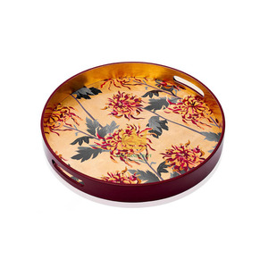 Plateau de service rond écologique à motifs élégants, fait main, pour café, vente en gros du Vietnam, faible MOQ et prix bas - Product Image 5