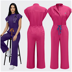 Uniforme de Salón Ligero Personalizado 42388 para Profesionales con Cierre, Cintura Ajustable y Pierna Recta - Product Image 3