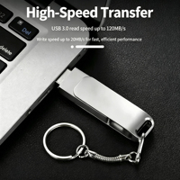 Nueva Memoria USB Metálica 2 en 1 OTG Tipo-C 3.0 de 32GB 128GB 64GB, Promoción con Logotipo Personalizado, Pendrive, Memoria USB