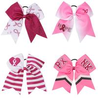 Accessoires pour cheveux d'enfants, serre-tête fait main pour la Journée mondiale de sensibilisation au SIDA, nœud pour cheveux d'enfants de 7 pouces de couleur rose, ruban rouge