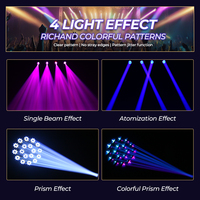 Faisceau LED 150W Lumière principale mobile 12CH DMX Sound-Activated RGBW Disco DJ Party Stage Lights for Nightclub Events