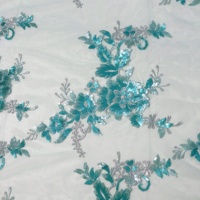 Applique en dentelle brodée de sequins multicolores découpés à la main pour robes LT2335A