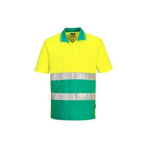 PORTWEST - S175YTR4XL Polo de contraste ligero de alta visibilidad S/S Amarillo/verde azulado-EAN 5036108385072 ROPA DE TRABAJO DE LA HI-VIS - Product Image 1