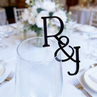 Breloques personnalisées en acrylique pour verres à vin, découpées au laser, effet miroir doré, étiquettes de boisson pour mariage, étiquettes nominatives personnalisées pour flûtes à champagne, vente en gros
