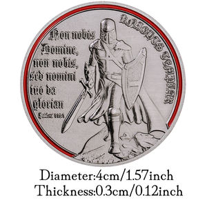 Antik gümüş şövalye Templar meydan sikke Metal zırh tanrı hatıra parası hıristiyan ev dekoratif kaplama tekniği - Product Image 3