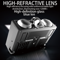 Projecteurs LED Super Lumineux à 4 Lentilles A12 200W 20000LM 6000K avec Ventilateurs Silencieux 9-30V Canbus IP68 pour Calandre de Voiture, SUV ou Moto
