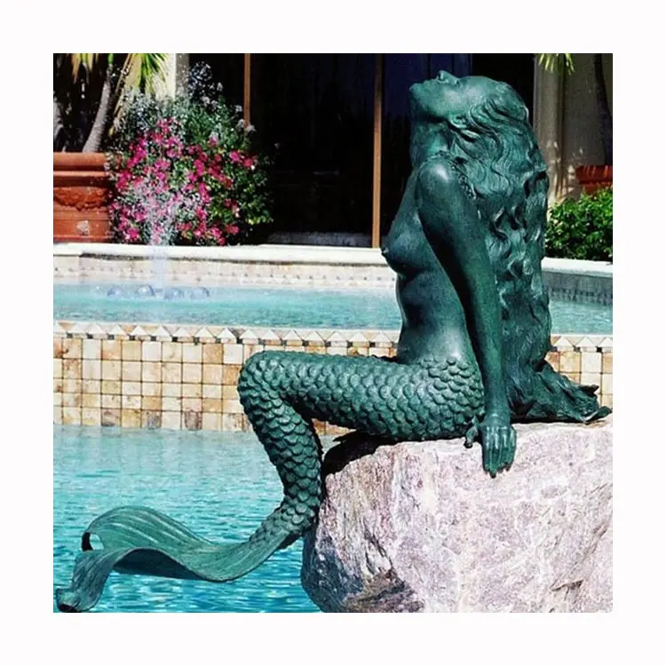Outdoor Decoratie Levensgrote Gegoten Brons Mermaid Standbeeld <span class=keywords><strong>Fontein</strong></span> Voor Verkoop