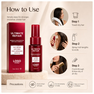 Trattamento Riparatore per <span class=keywords><strong>Capelli</strong></span> OEM Ultimate 30ml, Siero Non Untuoso Senza Risciacquo per Riparazione Rapida dei Danni su <span class=keywords><strong>Capelli</strong></span> Colorati - Product Image 4