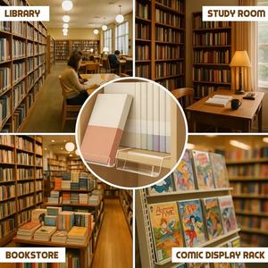 Supports de livres modernes en acrylique transparent, découpe laser de précision, bords lisses, coins arrondis, sans risque de blessure <span class=keywords><strong>pour</strong></span> les adolescents, affichage sécurisé - Product Image 5