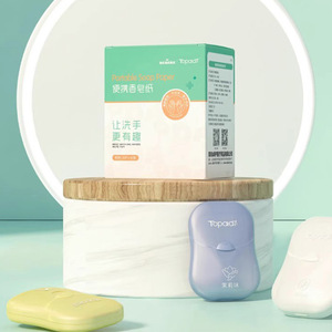 Zhuohu - Jabón de Manos Portátil en Hojas, Caja de 120 Unidades, Jabón Sólido en Agua, Desechable, Limpieza del Hogar, Fácil de Transportar - Product Image 2