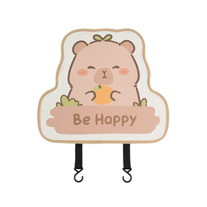 Protector de Asiento Trasero de Coche Kapibala, Anti-Patadas, de Cuero Resistente a las Manchas y al Desgaste, con Diseño de Manzana, Patrón de Cerdo de Hierba Larga y Estampado Be Happy - Product Image 3
