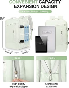 Custom <b>Women</b> <b>Large</b> Travel Laptop <b>Backpack</b> Waterproof Casual Outdoor Sports Rucksack Usb Charging Port Shoes Compartment <b>Backpack</b> - Product Image 2