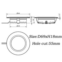 Mini 230V 3W LED Spot Light Moderne Mince Plafond Encastré Projecteur Corps En Aluminium pour La Maison Hôtel Salon Cuisine RV Downlight